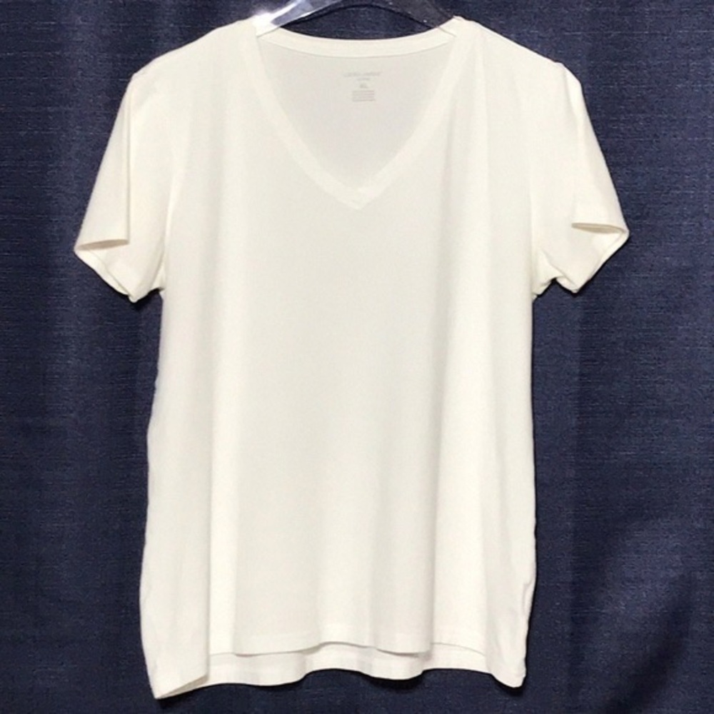 Laura Ashley Cream V-Neck Short Sleeve Top